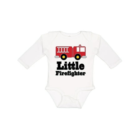 

Inktastic Little Firefighter Fire Engine Gift Baby Boy or Baby Girl Long Sleeve Bodysuit