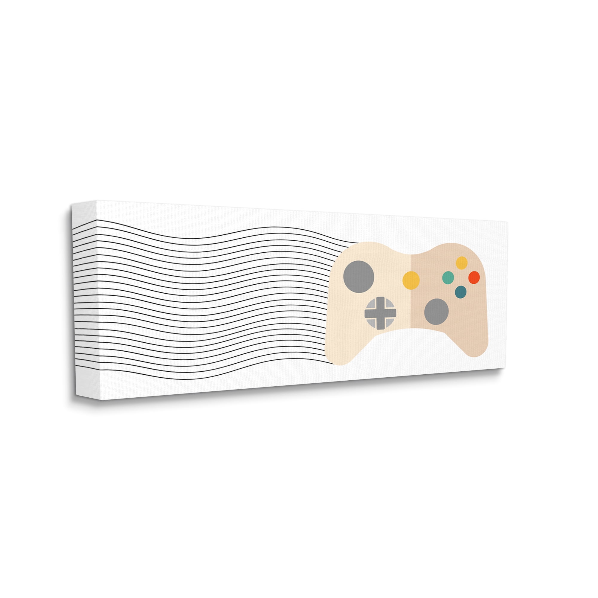 Stupell Industries Gaming Controller Pattern Abstract Painting Gallery Wrapped Canvas Print Wall Art, 24 x 10