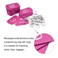 thumbnail image 3 of Aluminum Metal Key Tag, 1-35 Number Tag, ID Tag with Ring 2x1.2inch Rose Red Rectangle Blank for Decoration, 35pcs, 3 of 5