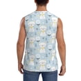 thumbnail image 4 of Lsque Cute Cat Print Men's Cotton Blend Sleeveless Muscle Shirts (S-3XL)- Moisture Wicking, Odor Protection, UPF 30+,XX-Large, 4 of 8