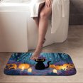 thumbnail image 4 of 1pc Black Cat in Witch Hat Absorbent Non-Slip Bathroom Thickened Flannel Rug Decor,Soft,Quick Drying,Suitable For Indoor/outdoor Use,Bathrooms,Bedrooms,Kitchens,Terrace,Laundry Rooms,16"x24", 4 of 9