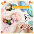 thumbnail image 4 of Ramo de flores de ganchillo Uxcell, rosa de punto hecha a mano con bolsa de regalo para decoración del hogar DIY [Rosa degradada], 4 of 6