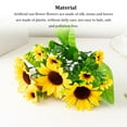thumbnail image 4 of 4pcs Artificial Sunflowers Yellow Flowers Bunch Realistic Large Fake Flowers Accessories Wedding Bouquet for Home 24 Heads, 4 of 10