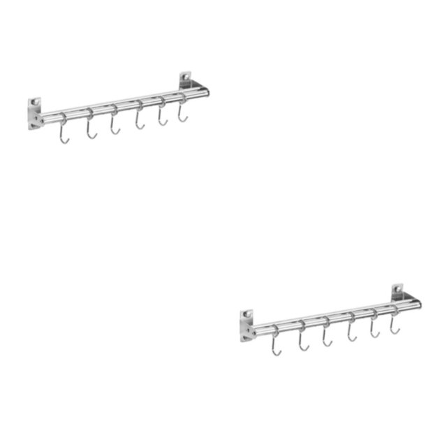 Ruiboury Stainless Steel Racks For Kitchen Easy Installation Rust-Resistant Easy To Install Organized Double pole+40cm+6 2Set