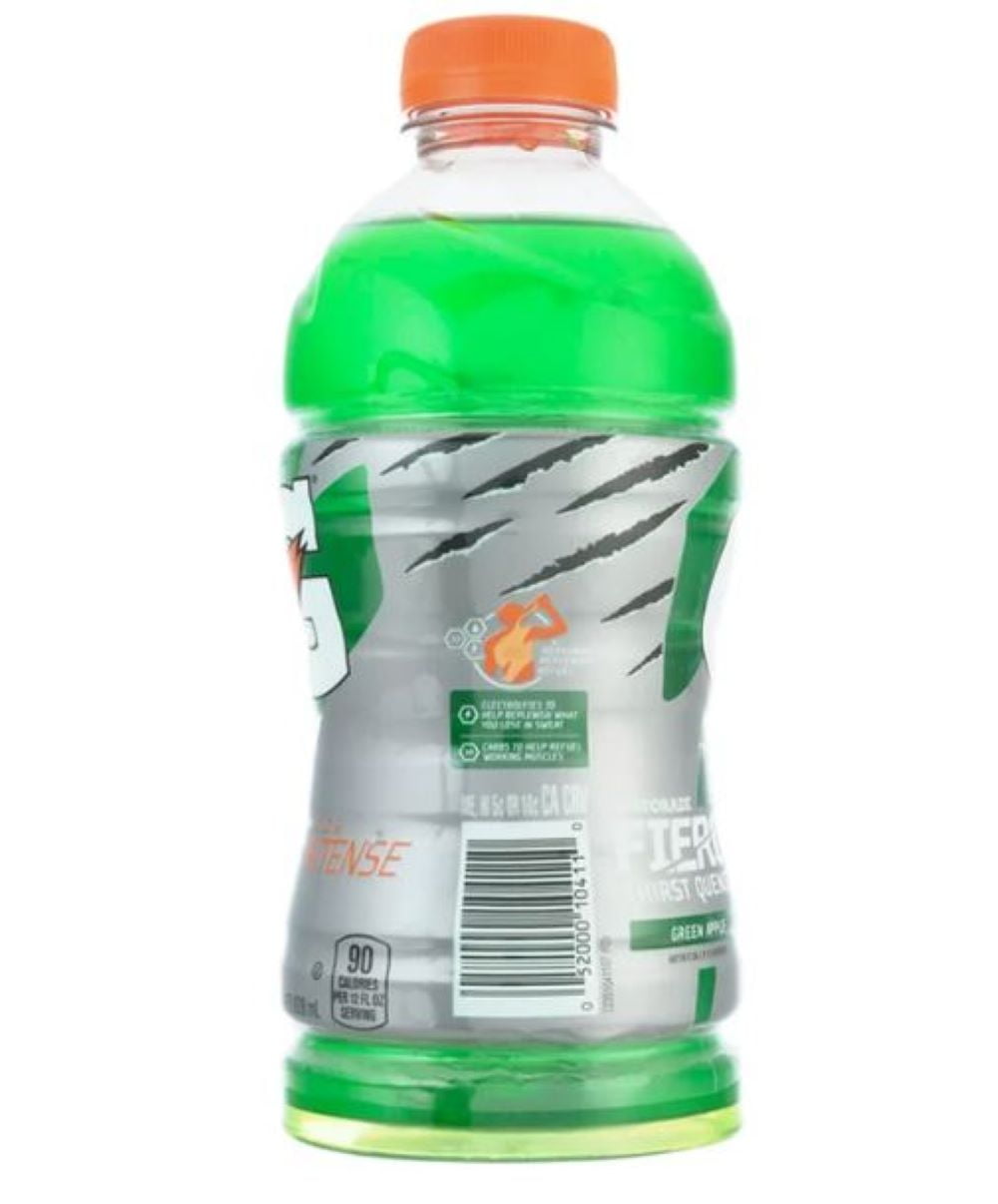 Gatorade Fierce Green Apple 28 oz Bottle, Quantity of 10