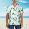 thumbnail image 2 of Honeii Duck Animals Farm Print Men’s Hawaiian Shirt,Classic Button-Down Short Sleeve Shirt, for Beach, Vacation, and Outdoor Activities,3X-Large, 2 of 7