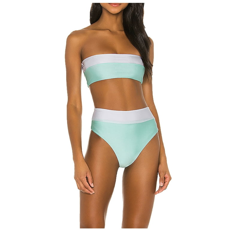 NILLLY Swimwear for Women, Women's Sexy Solid Color Panel Flat