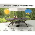 thumbnail image 6 of Haverchair 86.6”Outdoor Patio Anti-Rust Cast Aluminum Rectangle Table Set with 2.0" Umbrella Hole, 6 of 8