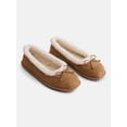 thumbnail image 2 of Wonder Nation Toddler, Little and Big Girls Faux Suede Whipstitch Ballet Shoes, 2 of 5
