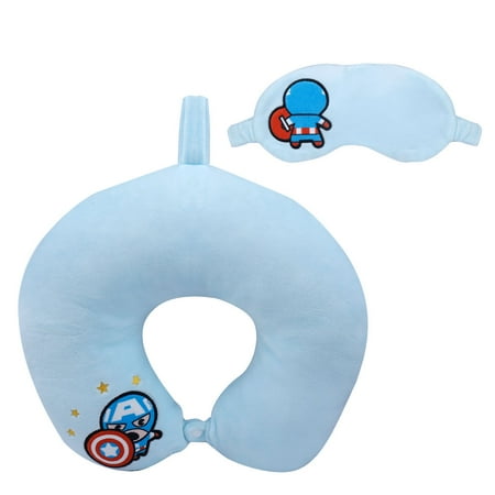  MINISO  MARVEL  U shaped Neck Pillow  Eye Mask Captain 