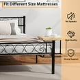 thumbnail image 5 of Cal-King Size Metal Bed Frame with Headboard & Footboard, Heavy Duty Platform Bed with Under Storage, No Box Spring Needed, 5 of 7