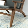 thumbnail image 3 of Chaise Longue en Cuir Véritable Margot Mid-Century Tigt Back en Noir, 3 of 7
