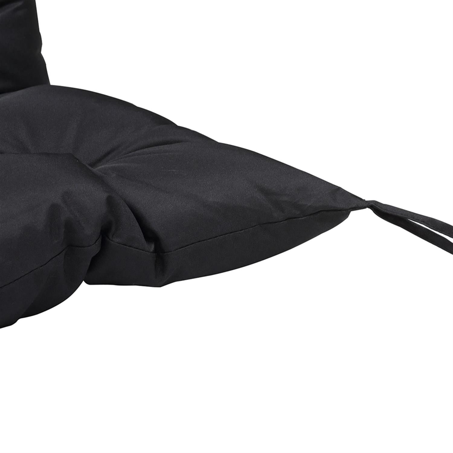 Demi Bonn 59" x 38" Tufted Bench Cushion for Outdoor Furniture, 3-Seater Outdoor Seating Cushions for Swing Chair, Patio Sofa/Couch, Black