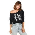 thumbnail image 2 of Love Shih Tzu Women's Fashion Slouchy 3/4 Sleeves Raglan Lightweight Sweatshirt Black X-Large, 2 of 3