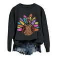 thumbnail image 4 of Oversized Thanksgiving Sweatshirts For Women Graphic Comfort Colors Hoodies Thanksgiving Turkey Printed Long Sleeve Crew Neck Loose Fit Pullover Black S, 4 of 4
