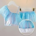 thumbnail image 4 of Uccdo Toddler Girls Two-Piece Swimsuits Bathing Suit, Baby Girl Ruffled Bikini Tulle Tutu Skirt Swim Bottoms, 0-12 Months, 1-6 Years, 4 of 8