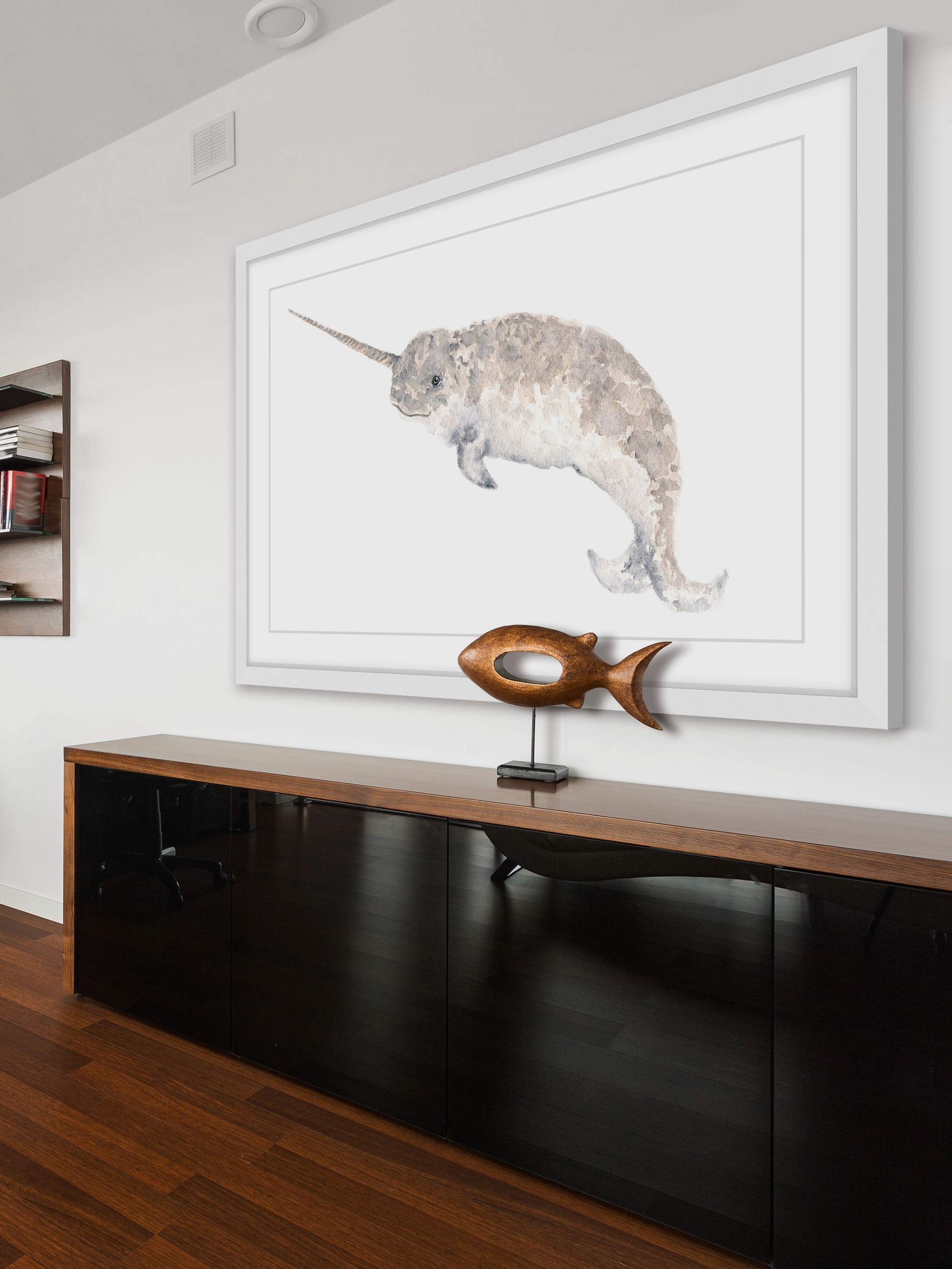 "Narwhal" Framed Painting Print