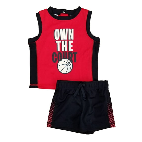 Infant Boys 2 Piece Own The Court Athletic Sleeveless Shirt & Shorts Set