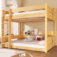 thumbnail image 6 of Harper & Bright Designs Queen over Queen Bunk Bed with Storage Shelves and USB Ports, Wooden Queen Size Loft Bed with Charging Station, Wood, 6 of 13