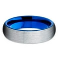 thumbnail image 2 of 6mm Blue Tungsten Wedding Band - Silver Brush - Tungsten Wedding Ring, 2 of 3