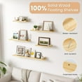 thumbnail image 6 of Long Floating Shelves for Wall, 72 inch Solid Wood Picture Ledge Shelf, Picture Shelf for Wall with Ledge, Floating Book Shelves for living room Bedroom Kitchen Decor, Natural Finished, Set of 2, 6 of 14