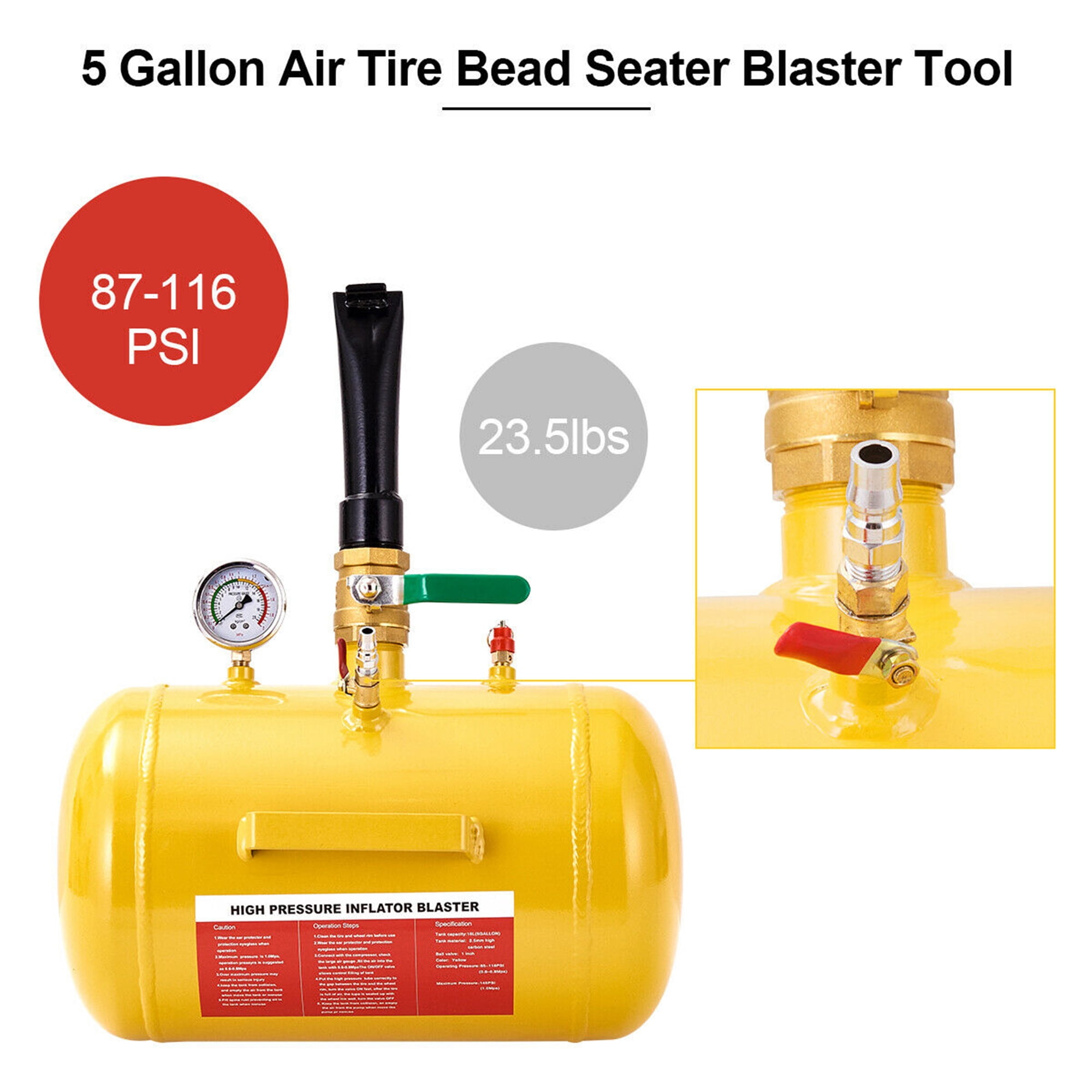 Gymax Fashion 5 Gallon Compact Air Tire Bead Seater Blaster Tool
