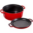 thumbnail image 3 of STAUB Braisers 6 L Braise Ronde en Fonte + Grill, Cerise, 3 of 11