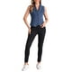 thumbnail image 2 of Chaleco de mezclilla INSPIRE CHIC para mujer con solapa de muesca y botones, sin mangas, chaqueta de jean casual, 2 of 6