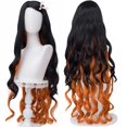 thumbnail image 1 of Peluca de cosplay Wiggy Mermaid SL Nezuko con cinta rosa para DS, 1 of 9