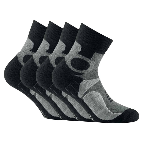 Rohner Basic Unisex Calcetines de trekking Quarter, paquete de 2 - Calcetines básicos para exteriores, calcetines deportivos Gris 39-42