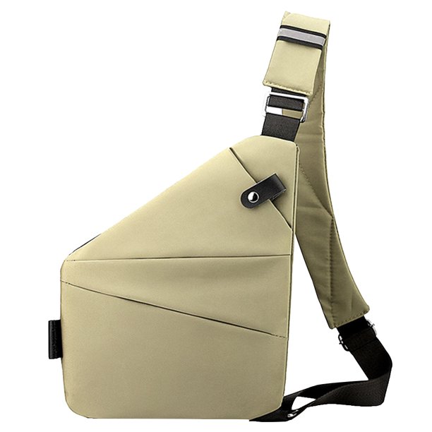 Bolso Pecho A La para Hombre Riñonera Pequeña Riñonera Gran Capacidad (derecha Caqui)