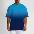 thumbnail image 4 of Momasggi Gradient T-Shirts for Men Big and Tall Short Sleeve Shirt Summer Crew Neck Tees Loose Casual Summer Going Out Tops Dark Blue 5XL, 4 of 7