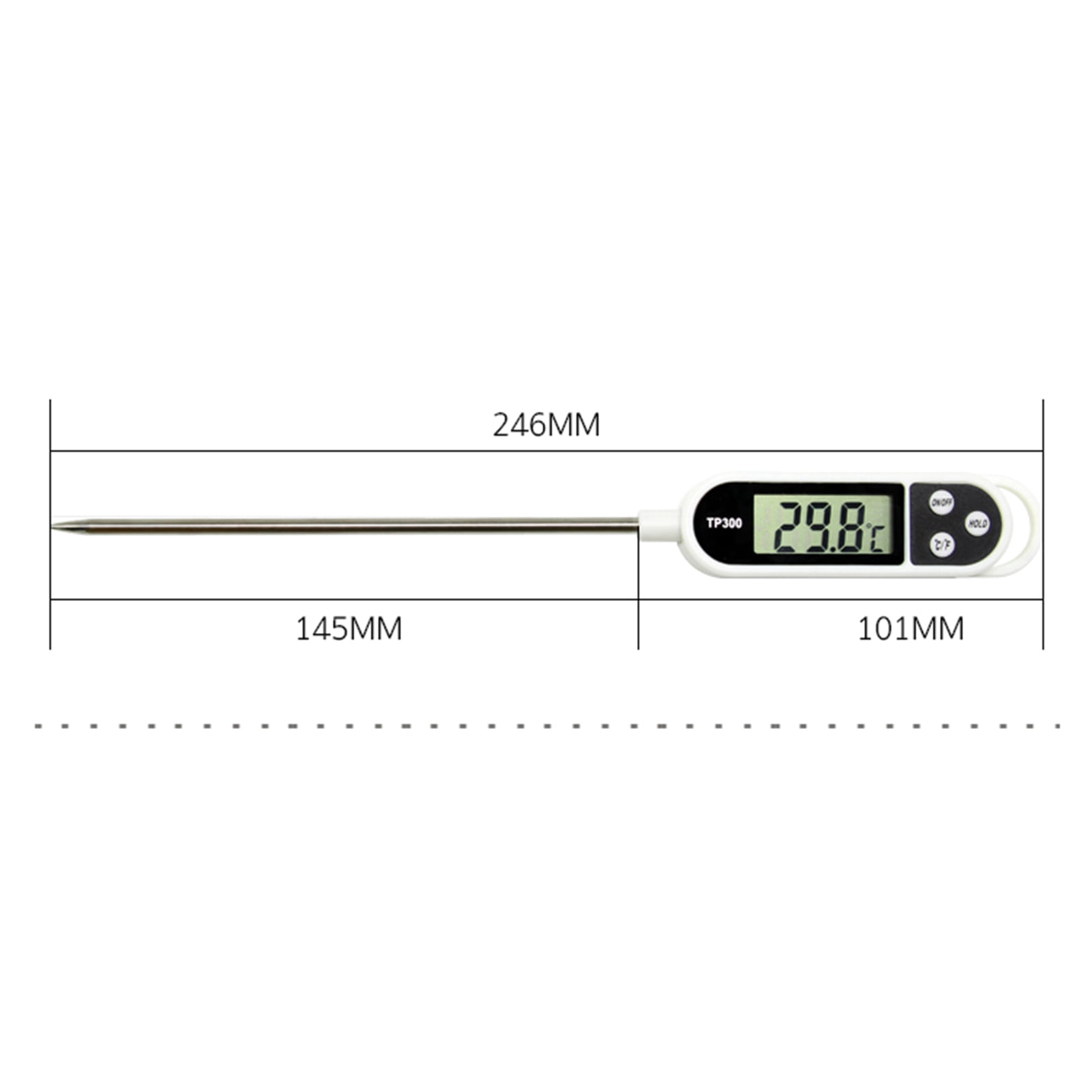 Digital Water Thermometer for Liquid, Candle, Instant Read with Waterproof for Food, Meat, Milk, Long Probe1Pcs/2Pcs/3Pcs
