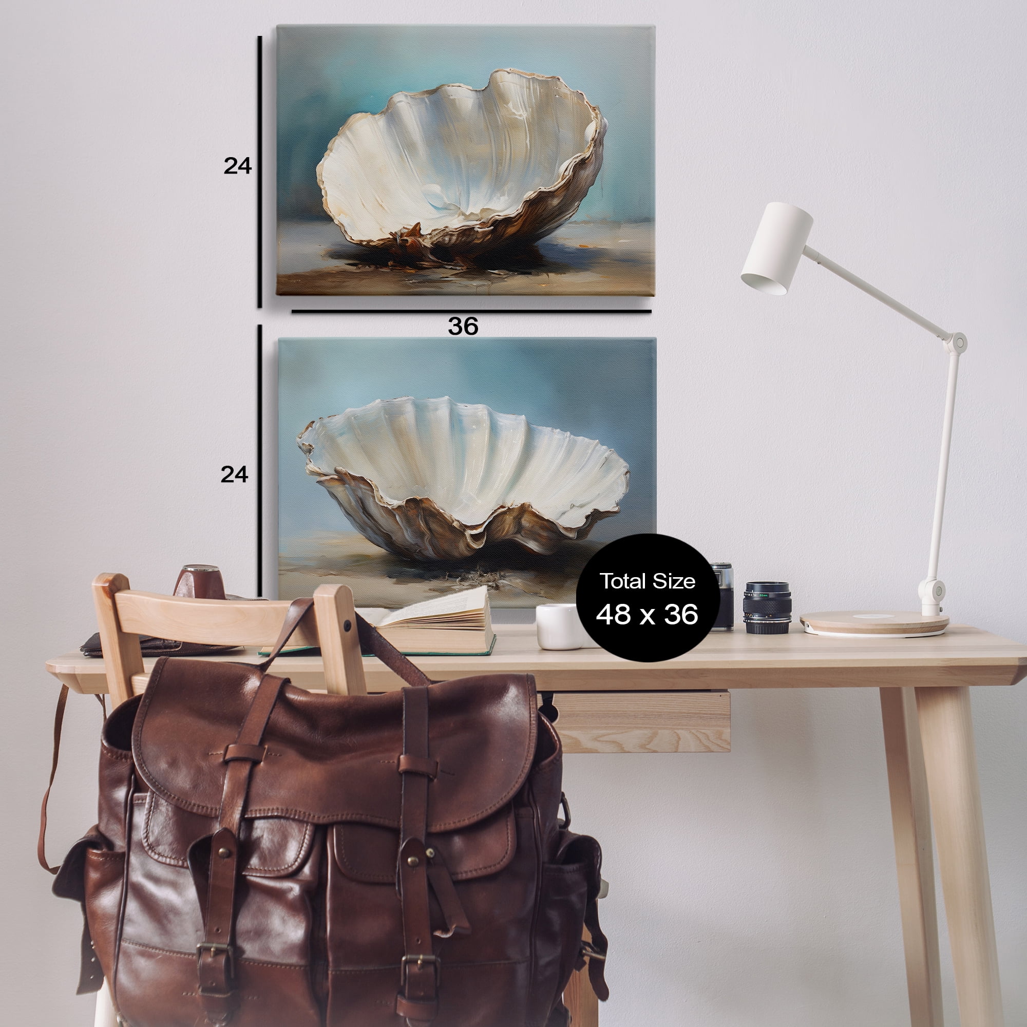 Stupell Industries Fresh Beach Finds Shells Nautical & Beach Painting Wrapped Canvas Art Print Wall Art, 36 x 24, Set of 2