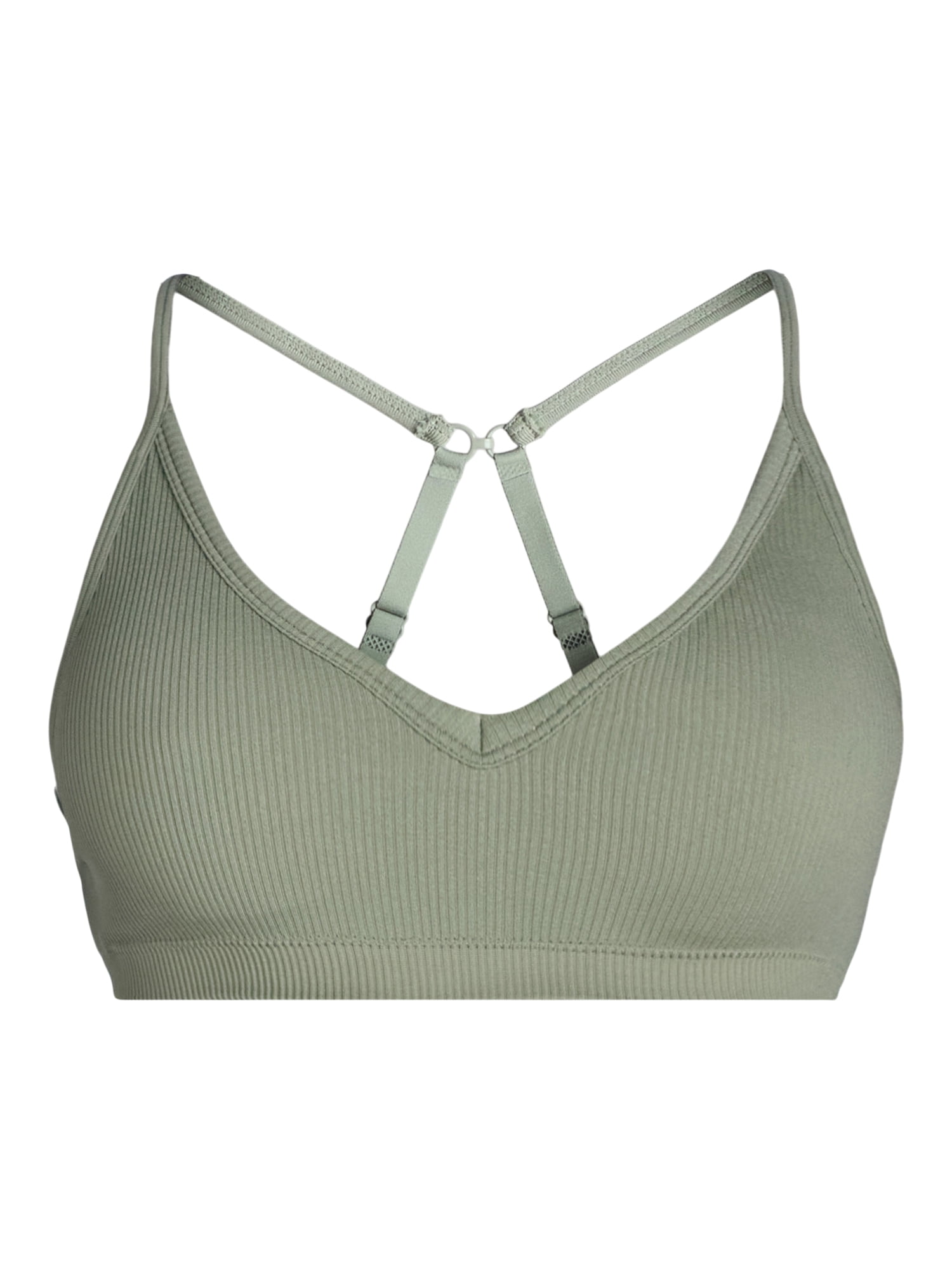 No Boundaries Women's Seamless Ribbed Triangle Bralette, Sizes XS-3XL
