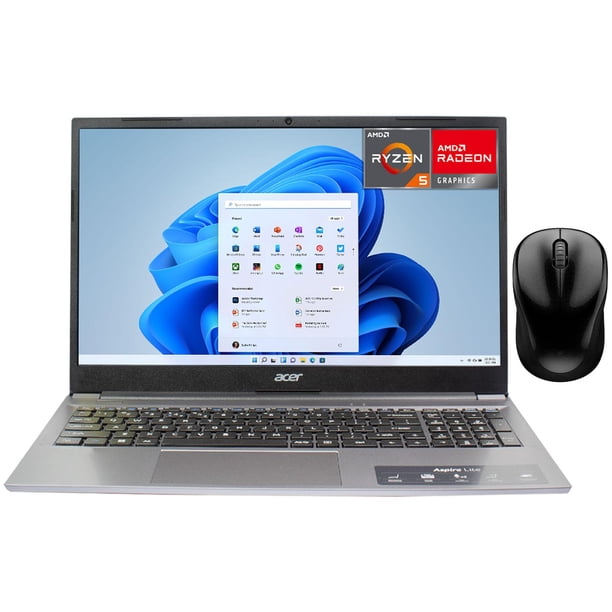 Laptop ACER Aspire Lite 15 AMD Ryzen 5 7430U 16GB 512GB SSD 15.6” Full HD W11 Plata Teclado Ingles Mouse DXT Ideal para Trabajo y Multitarea