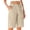 Khaki, variant on Hurxie Bermuda Shorts for Women Knee Length High Waisted Cotton Elastic Waist Summer Dressy Casual Long Chino Shorts Army Green,2XL