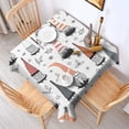thumbnail image 2 of White Christmas Gnome and Snowflake Pattern Square Tablecloth,Waterproof Square Table Cover,Wipeable Spillproof Washable Table Cover for Home Kitchen Party Decor 60"x60"(152x152cm), 2 of 6