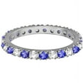thumbnail image 2 of Tanzanite Topaz Eternity Stackable Ring Band Wedding Engagement 925 Sterling Silver Gemstone Jewelry For Women Gift, 2 of 5