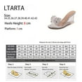 thumbnail image 3 of Womens Shoes 8CM Wedge Heel Slippers Transparent Sexy Crystal Bow Clear Heels LFD-1098-115, 3 of 7