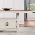 thumbnail image 2 of Steve Silver Hyland Off White and Honey Brown Wood Counter Height DiningTable with Storage, 2 of 11