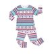 thumbnail image 2 of Pijama De 2 Piezas De Estilo Navideño Para Niños, Conjunto De Pantalones Y Top De Manga Larga, Ropa De Salón De Algodón Con Estampado Geométrico, Conjunto De Pijama Informal Cómodo, Ropa De Niña, 2 of 4