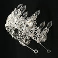 thumbnail image 2 of ifundom - Corona para tarta, elegante adorno de carámbano para tarta, tiara de cristal para boda, decoración para tarta, suministros de cumpleaños, tocado, corona, adornos (plata), 2 of 4