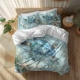 thumbnail image 2 of Ocean Sea Duvet Cover Set Full Size Turtle Starfish Undersea Nautical Vintage Blue Soft Lightweight Comforter Covers 4 Piece Bedding Set with 1 Duvet Cover 1 Bed Sheet & 2 Pillow Shams, 2 of 8