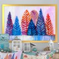 thumbnail image 1 of Designart Abstract Christmas Trees Traditional Framed Wall Art, 1 of 4