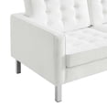 thumbnail image 5 of Modway Loft Tufted Vegan Leather Stainless Steel Sofa in Silver/White, 5 of 8