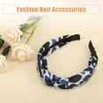 thumbnail image 7 of Leopard Headband Top Knot Cheetah Headband Knotted Headbands Elastic Hair Accessories for Women Blue, 7 of 7
