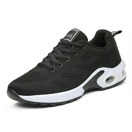 

Women‘s Air Cushion Sole Mesh Sneakers Breathable Lace Up Low Top Casual Shoes Women‘s Solid Color Footwear
