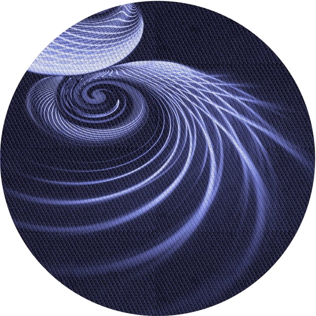 Ahgly Company Indoor Round Patterned Night Blue Area Rugs, 7' Round