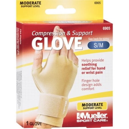- Mueller Sport Care Compression & Support Glove, Moderate Support, Size S/M